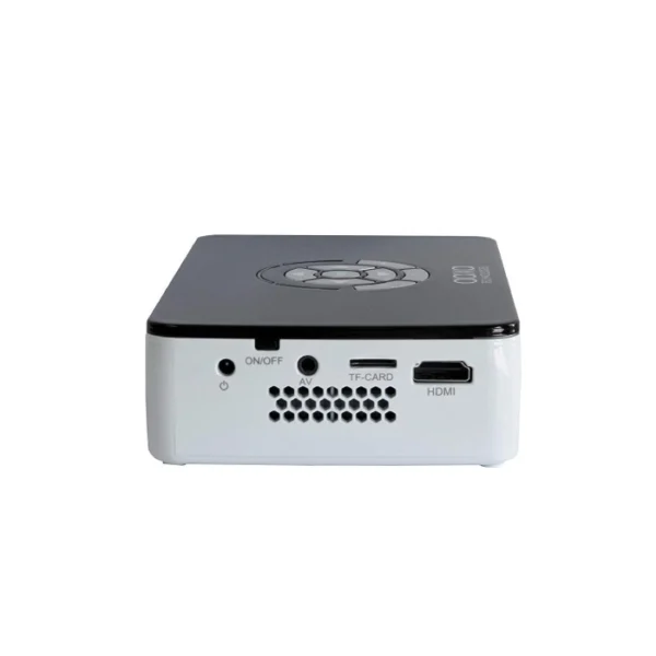 نمای پشتی پروژکتور AAXA P300 شامل درگاه‌های HDMI، USB، AV و ورودی برق